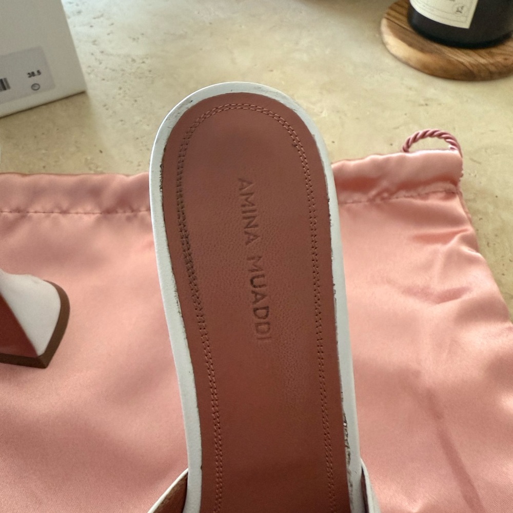 Amina Muaddi White Rosie Slipper - Picture 4 of 10